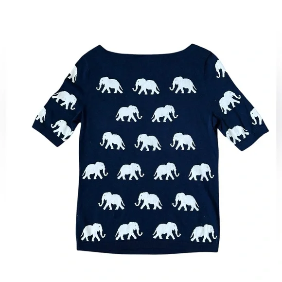 Talbots petite lightweight novelty elephant print sweater size petite - Picture 5 of 7